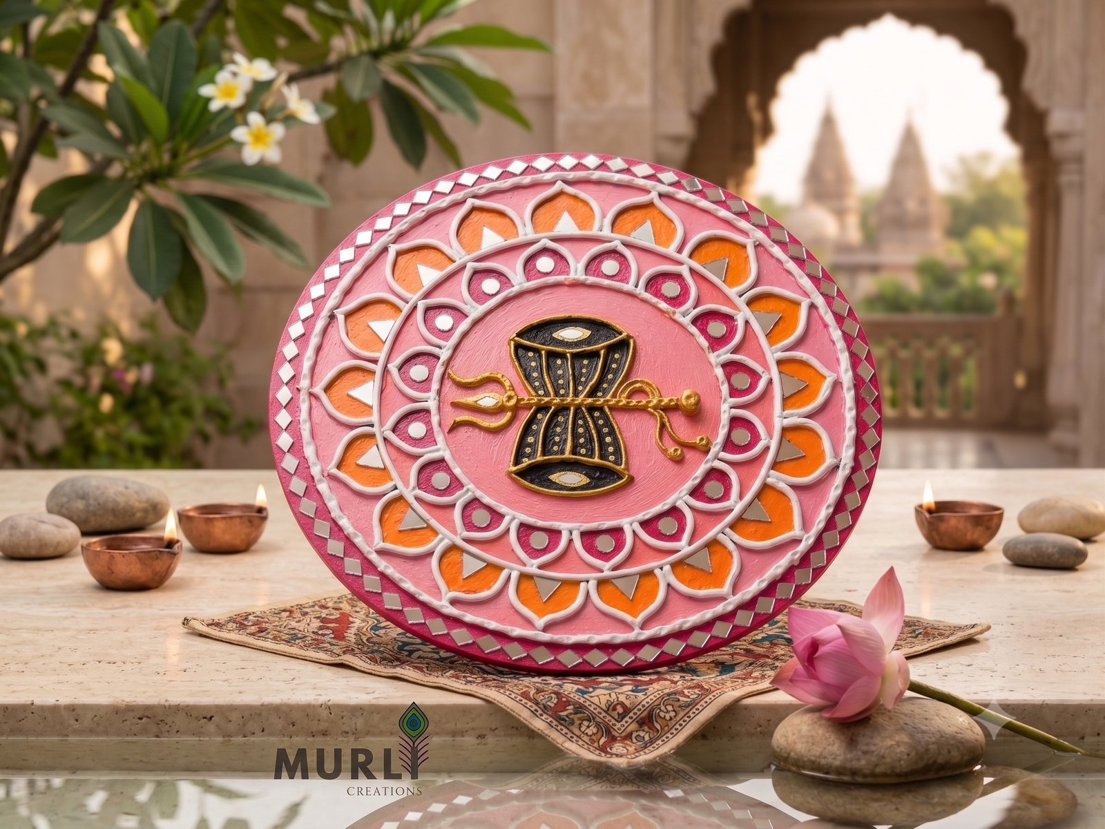 Mahadev Damru wall decor 8”